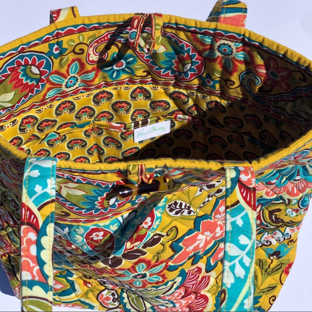 Yellow print Vera Bradley tote - Picture 2 of 2